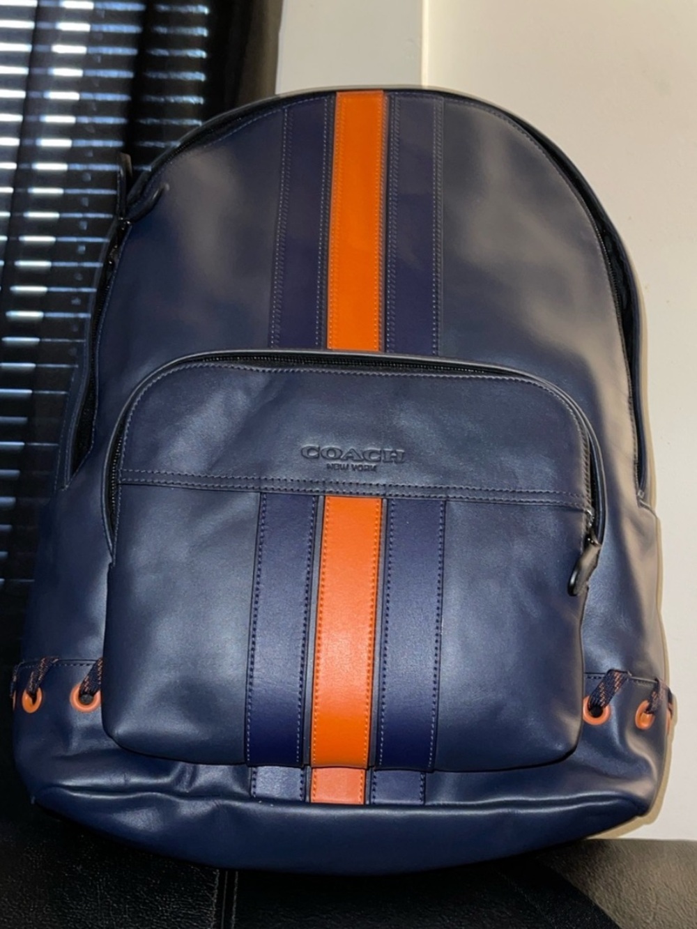 Coach Houston Leather Men's Backpack with Baseball Stitch 19397126032 NWT
